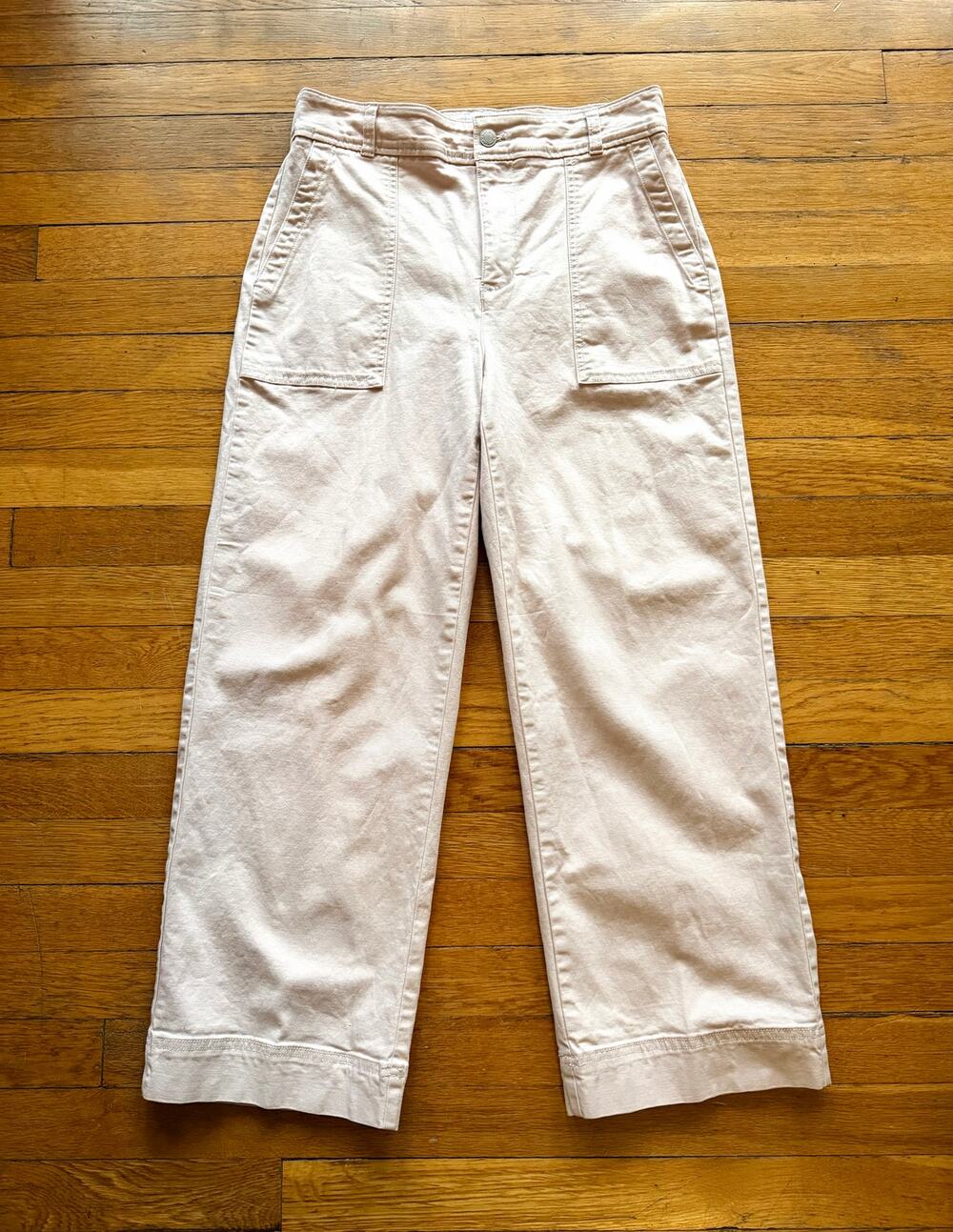GAP 'High Rise Wide-Leg Crop' Pink Denim sz 8